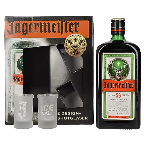 Jägermeister 35% Vol. 0,7l in Geschenkbox mit 2 Shotgläser von Jägermeister