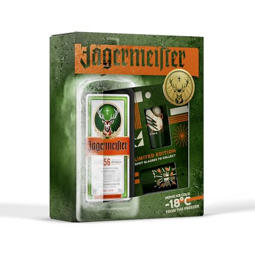 Jägermeister 70cl Special Pack - Con due bicchieri shot Limited Edition. Liquore a base di 56 Botani von Jägermeister