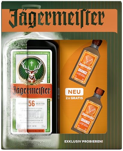 Jägermeister Geschenkset - 1 x 0,7l Premium Kräuterlikör 35% Vol. mit 2 x 0,02l Jägermeister Orange Shots - Exklusives Probierpaket Jägermeister Geschenkset - 1 x 0,7l Premium Kräuterlikör 35% Vol. mit 2 x 0,02l Jägermeister Orange Shots - Exklusives Probierpaket von Jägermeister