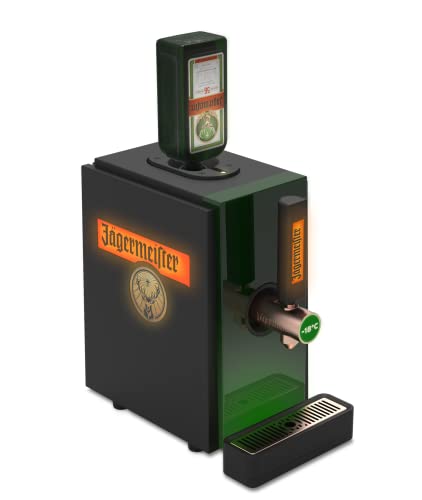Jägermeister Shot Machine 2.0 - Kräuterlikör bei -18°C zapfen – Meisterhafte servieren – Die Zapfmaschine mit Kühlung passt auf Flaschengrößen 0,35l - 0,5l - 0,7l - 1l – 22,0 x 39,5 x 40,7 cm von Jägermeister