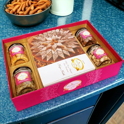 Ghasitaram Gifts Jaiccha Big Hamper Tray of Kaju Katlis, Crunchy Cashew, Flavour Raisins, Choco Almonds, and Pistachios |Diwali,Birthday,Anniversary,Gift for Her,Him,Mothers Day,Fathers Day| von Jaiccha