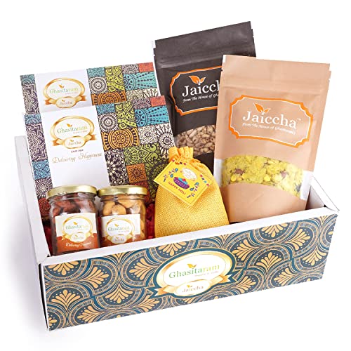 Ghasitaram Gifts Jaiccha Holi- Sweets/Holi Hampers/Green Hamper Box with Sugarfree Gujiyas Ghasitaram Gifts Jaiccha Holi- Sweets/Holi Hampers/Green Hamper Box with Sugarfree Gujiyas von Jaiccha