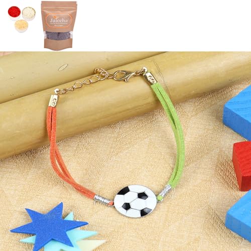 Ghasitaram Gifts Jaiccha Rakhi for Brother Rakhis Online KR24-008- Rakhi Bracelet Metal Football Kids Rakhi with Chocolate Coated Rice Crispies 200 gms Ghasitaram Gifts Jaiccha Rakhi for Brother Rakhis Online KR24-008- Rakhi Bracelet Metal Football Kids Rakhi with Chocolate Coated Rice Crispies 200 gms von Jaiccha