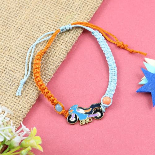 Ghasitaram Gifts Jaiccha Rakhi for Brother Rakhis Online KR24-019- Macrame Rakhi Bracelet Bike Kids Rakhi Ghasitaram Gifts Jaiccha Rakhi for Brother Rakhis Online KR24-019- Macrame Rakhi Bracelet Bike Kids Rakhi von Jaiccha