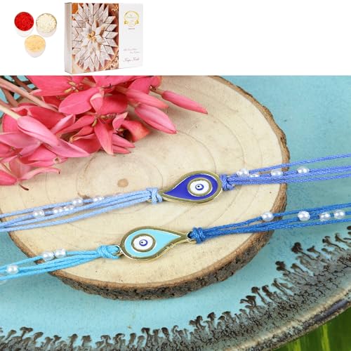 Ghasitaram Gifts Jaiccha Rakhi for Brother Rakhis Online ST24-023- Set of 2 Evil Eye Rakhis with 400 gms of Kaju katli Ghasitaram Gifts Jaiccha Rakhi for Brother Rakhis Online ST24-023- Set of 2 Evil Eye Rakhis with 400 gms of Kaju katli von Jaiccha