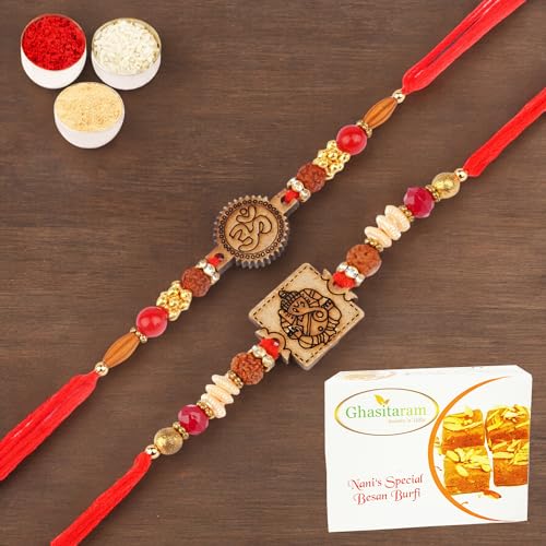 Ghasitaram Gifts Jaiccha Rakhi for Brother Rakhis Online - Set of 2-R-2033,2035 Thread Rakhi with 200 gms of Besan Barfi Ghasitaram Gifts Jaiccha Rakhi for Brother Rakhis Online - Set of 2-R-2033,2035 Thread Rakhi with 200 gms of Besan Barfi von Jaiccha
