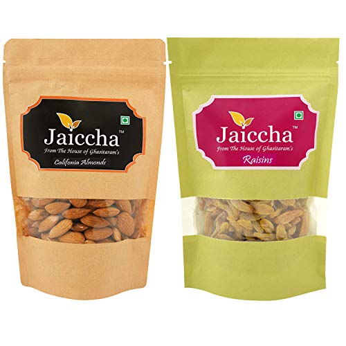 Jaiccha Ghasitaram Almonds and Raisins Pouches 400 GMS von Jaiccha