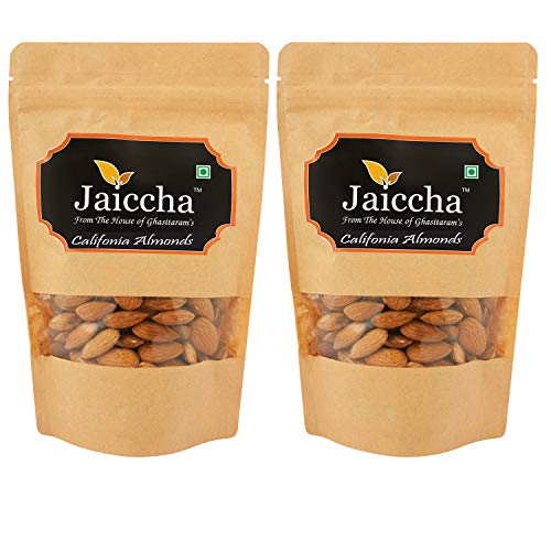 Jaiccha Ghasitaram American/ Califonia Almonds 400 GMS in Brown Paper Pouch von Jaiccha