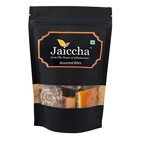 Jaiccha Ghasitaram Assorted Bites 200 GMS in Black Paper Pouch von Jaiccha