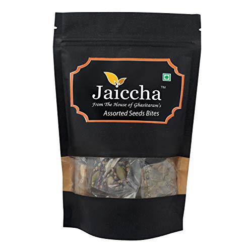 Jaiccha Ghasitaram Assorted Seeds Bites 200 GMS in Black Paper Pouch von Jaiccha