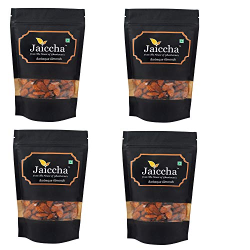 Jaiccha Ghasitaram Barbeque Almonds 800 GMS in Black Paper Pouch von Jaiccha