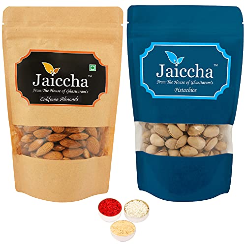 Jaiccha Ghasitaram Bhaidooj Gifts - Almonds and Pistachios Pouches-200 GMS Jaiccha Ghasitaram Bhaidooj Gifts - Almonds and Pistachios Pouches-200 GMS von Jaiccha
