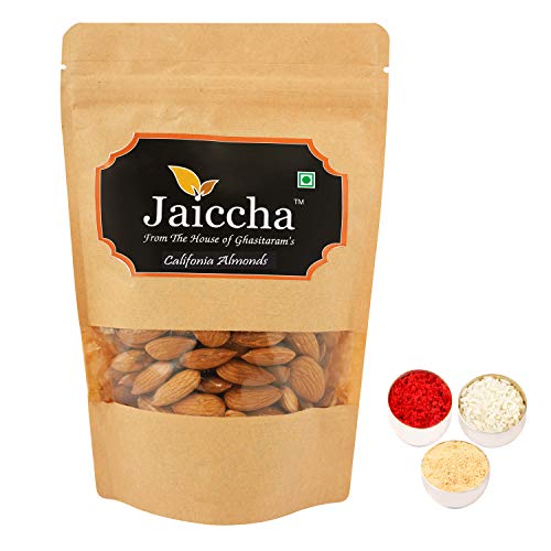 Jaiccha Ghasitaram Bhaidooj Gifts - American/ Califonia Almonds 200 GMS in Brown Paper Pouch von Jaiccha