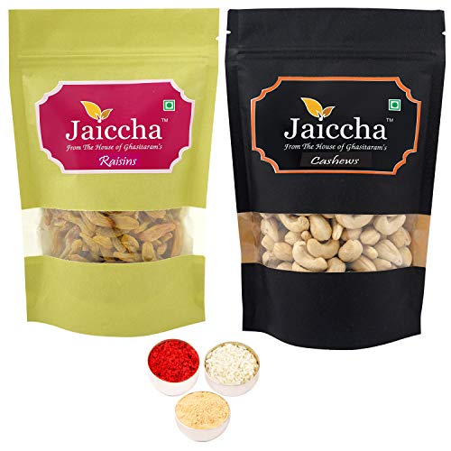 Jaiccha Ghasitaram Bhaidooj Gifts - Cashews and Raisins Pouches-400 GMS von Jaiccha
