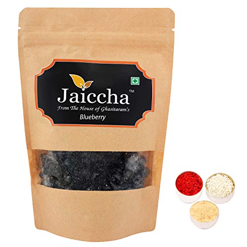 Jaiccha Ghasitaram Bhaidooj Gifts - Dehydrated Dried Blueberries 200 GMS in Brown Paper Pouch von Jaiccha