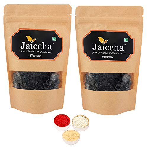 Jaiccha Ghasitaram Bhaidooj Gifts - Dehydrated Dried Blueberries 400 GMS in Brown Paper Pouch von Jaiccha
