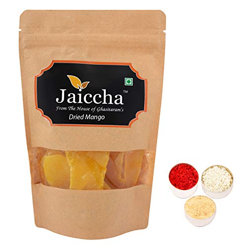 Jaiccha Ghasitaram Bhaidooj Gifts - Dried Mango 200 GMS in Brown Paper Pouch von Jaiccha