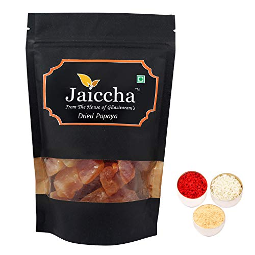 Jaiccha Ghasitaram Bhaidooj Gifts - Dried Papaya 200 GMS in Black Paper Pouch Jaiccha Ghasitaram Bhaidooj Gifts - Dried Papaya 200 GMS in Black Paper Pouch von Jaiccha