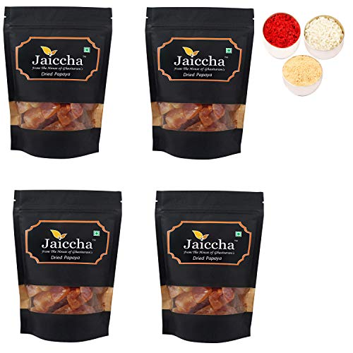 Jaiccha Ghasitaram Bhaidooj Gifts - Dried Papaya 800 GMS in Black Paper Pouch von Jaiccha