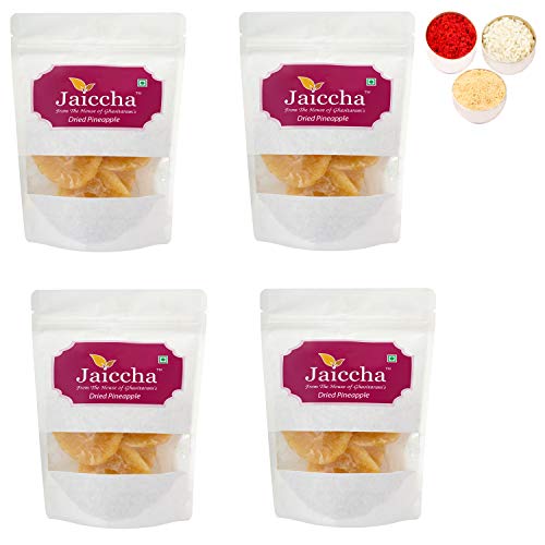 Jaiccha Ghasitaram Bhaidooj Gifts - Dried Pineapple 800 GMS in White Paper Pouch von Jaiccha