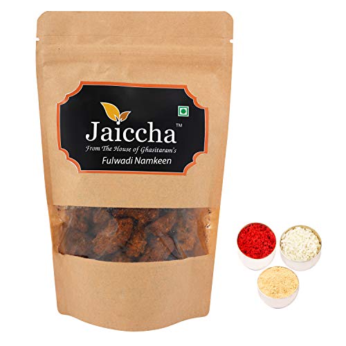 Jaiccha Ghasitaram Bhaidooj Gifts - Fulwadi Namkeen 200 GMS in Brown Paper Pouch von Jaiccha