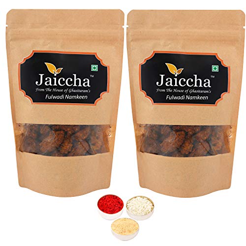 Jaiccha Ghasitaram Bhaidooj Gifts - Fulwadi Namkeen 400 GMS in Brown Paper Pouch von Jaiccha