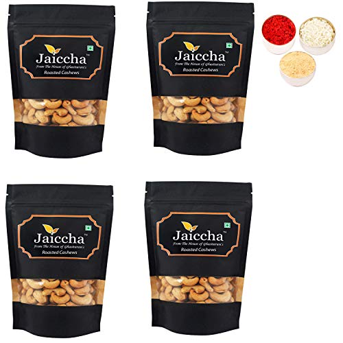 Jaiccha Ghasitaram Bhaidooj Gifts - Roasted Salted Cashews 800 GMS in Black Paper Pouch von Jaiccha