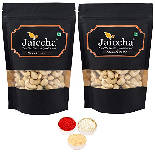 Jaiccha Ghasitaram Bhaidooj Gifts - Goan Cashews 400 GMS in Black Paper Pouch von Jaiccha