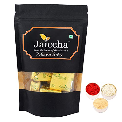 Jaiccha Ghasitaram Bhaidooj Gifts - MEWA Bites 200 GMS in Black Paper Pouch von Jaiccha