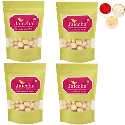 Jaiccha Ghasitaram Bhaidooj Gifts - Macadamia Nuts 800 GMS in Green Paper Pouch von Jaiccha