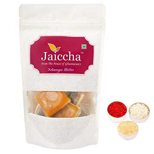 Jaiccha Ghasitaram Bhaidooj Gifts - Mango Bites 200 GMS in White Paper Pouch von Jaiccha