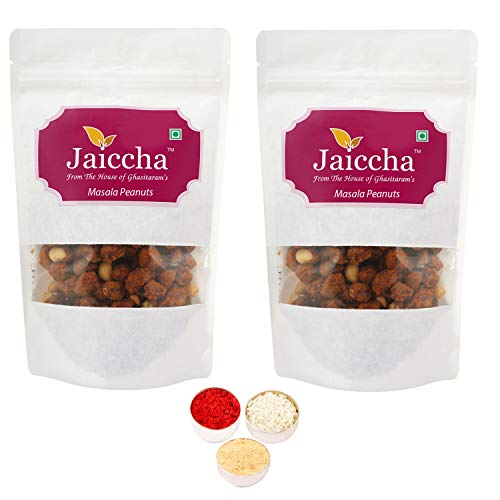 Jaiccha Ghasitaram Bhaidooj Gifts - Masala Peanuts 400 GMS in White Paper Pouch von Jaiccha