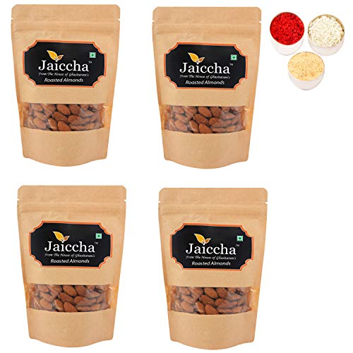 Jaiccha Ghasitaram Bhaidooj Gifts - Roasted Salted American/ California Almonds 800 GMS in Brown Paper Pouch von Jaiccha