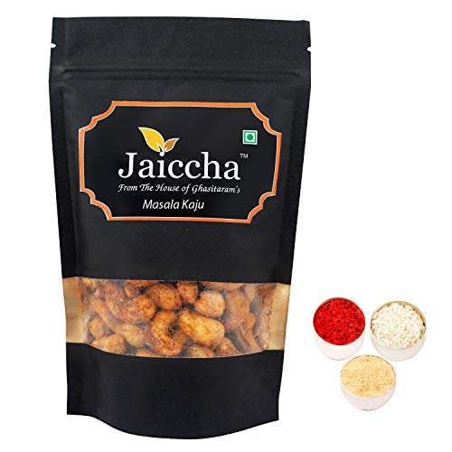 Jaiccha Ghasitaram Bhaidooj Gifts - Special Masala Kaju 200 GMS in Black Paper Pouch Jaiccha Ghasitaram Bhaidooj Gifts - Special Masala Kaju 200 GMS in Black Paper Pouch von Jaiccha