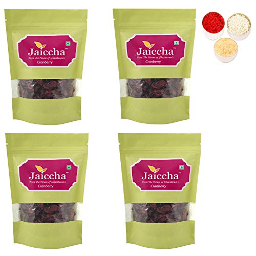 Jaiccha Ghasitaram Bhaidooj Gifts - Dehydrated Dried Cranberries 800 GMS in Green Paper Pouch von Jaiccha