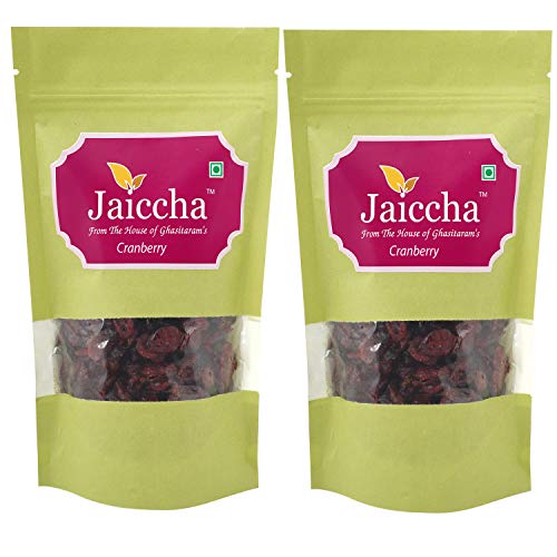 Jaiccha Ghasitaram Dehydrated Dried Cranberries 400 GMS in Green Paper Pouch von Jaiccha