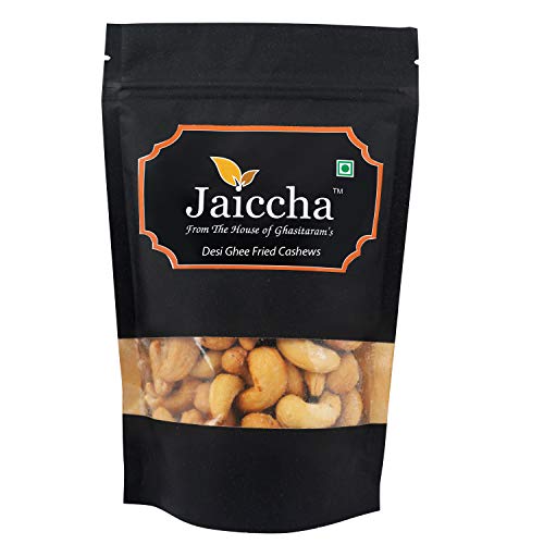Jaiccha Ghasitaram Desi Ghee Fried Salted Cashews 200 GMS in Black Paper Pouch von Jaiccha