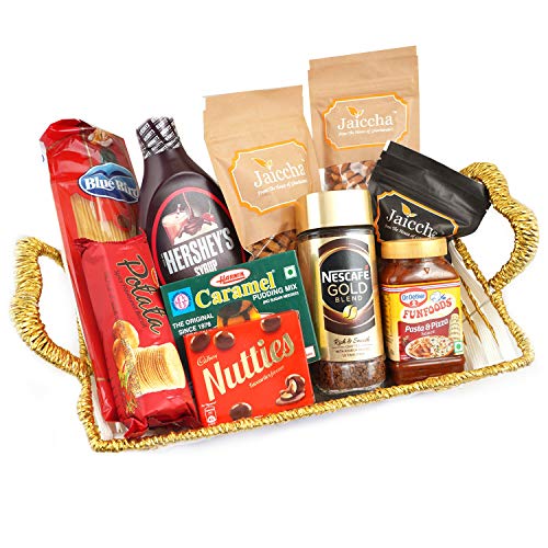 Ghasitaram Gifts Jaiccha Basket of 10 Goodies |Diwali,Holi,Valentine,Birthday,Anniversary,Gift for Her,Him,Mothers Day,Fathers Day| von Jaiccha
