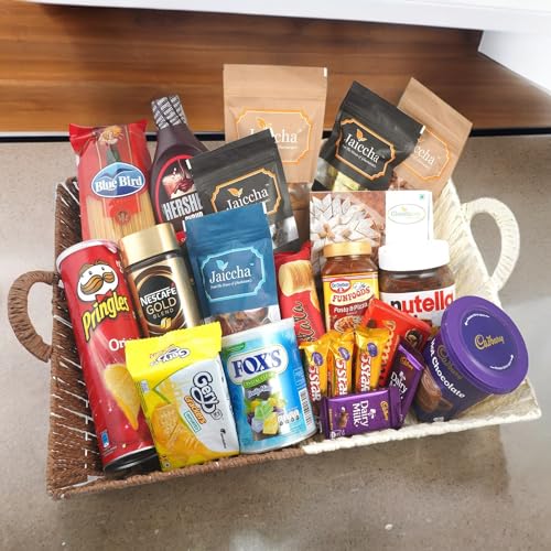 Ghasitaram Gifts Jaiccha Basket of 21 Goodies |Diwali,Holi,Valentine,Birthday,Anniversary,Gift for Her,Him,Mothers Day,Fathers Day| von Jaiccha