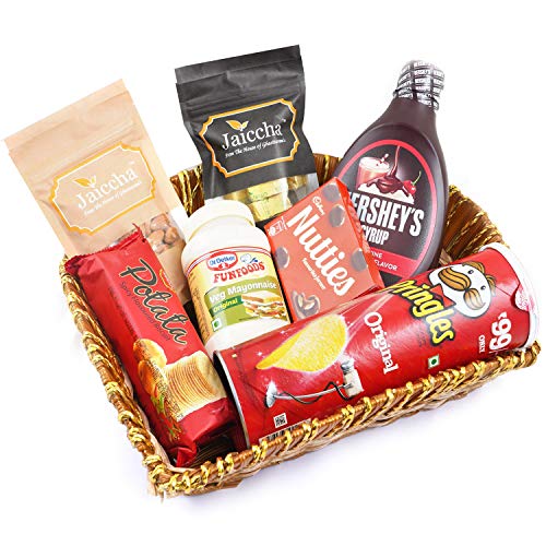 Ghasitaram Gifts Jaiccha Basket of 7 Goodies |Diwali,Holi,Valentine,Birthday,Anniversary,Gift for Her,Him,Mothers Day,Fathers Day| von Jaiccha