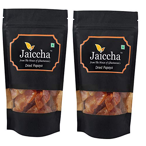 Jaiccha Ghasitaram Dried Papaya 400 GMS in Black Paper Pouch von Jaiccha