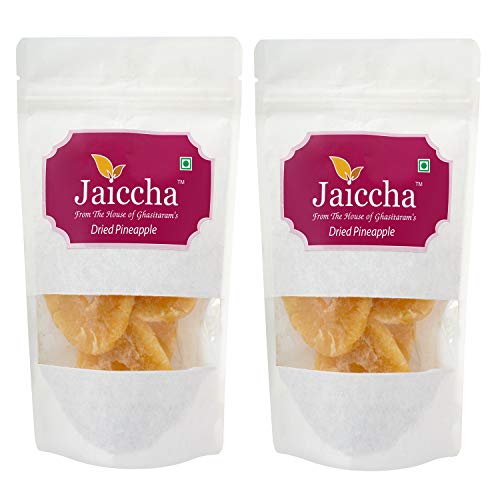 Jaiccha Ghasitaram Dried Pineapple 400 GMS in White Paper Pouch von Jaiccha