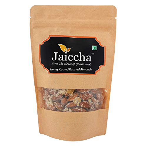 Jaiccha Ghasitaram Honey Coated Roasted Almonds 200 GMS in Brown Paper Pouch von Jaiccha