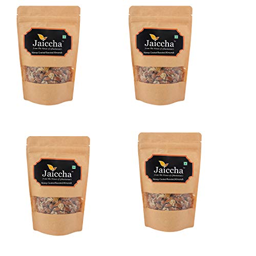 Jaiccha Ghasitaram Honey Coated Roasted Almonds 800 GMS in Brown Paper Pouch von Jaiccha