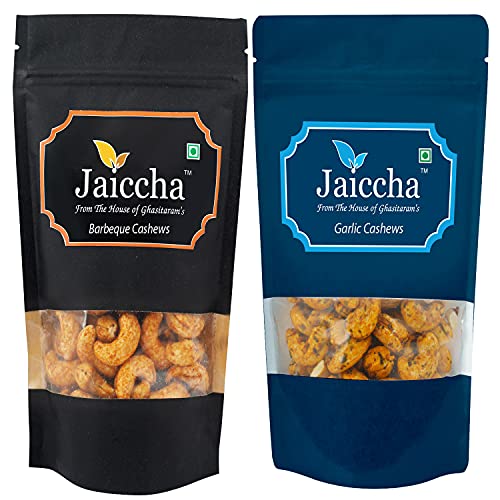 Jaiccha Ghasitaram Pack of 2 Garlic, Barbeque Cashews Pouches 200 GMS Jaiccha Ghasitaram Pack of 2 Garlic, Barbeque Cashews Pouches 200 GMS von Jaiccha