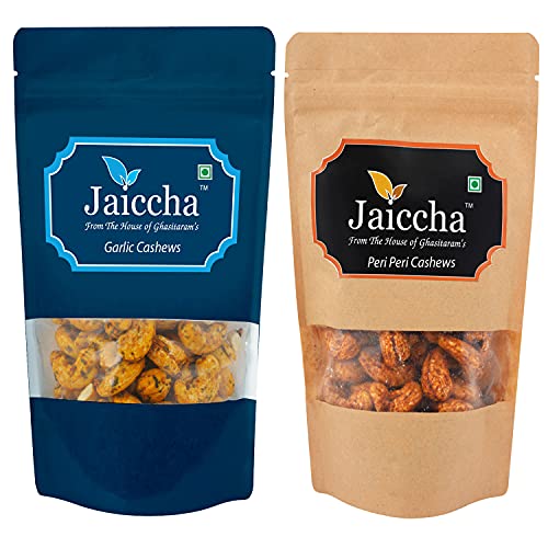 Jaiccha Ghasitaram Pack of 2 Garlic, Peri Peri Cashews Pouches 200 GMS Jaiccha Ghasitaram Pack of 2 Garlic, Peri Peri Cashews Pouches 200 GMS von Jaiccha