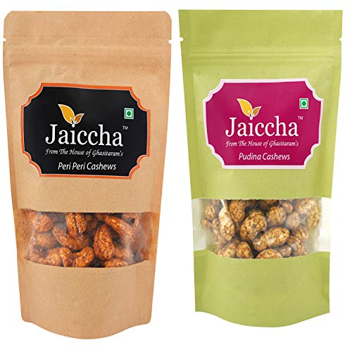 Jaiccha Ghasitaram Pack of 2 Peri Peri, Pudina Cashews Pouches 200 GMS Jaiccha Ghasitaram Pack of 2 Peri Peri, Pudina Cashews Pouches 200 GMS von Jaiccha