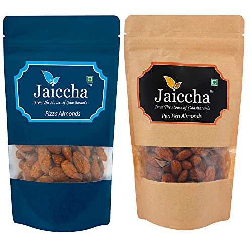 Jaiccha Ghasitaram Pack of 2 Pizza, Peri Peri Almonds Pouches 200 GMS von Jaiccha