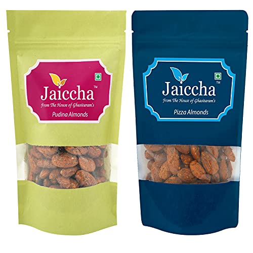 Jaiccha Ghasitaram Pack of 2 Pizza, Pudina, Almonds Pouches 400 GMS von Jaiccha