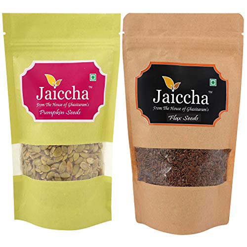 Jaiccha Ghasitaram Pack of 2 Pumpkin and Flax Seeds 400 GMS von Jaiccha